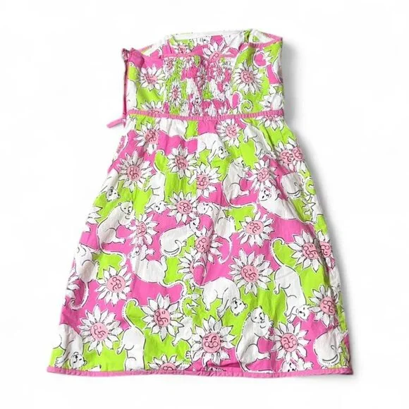 Lilly Pulitzer vintage 90s white label size 2 strapless mini dress french fried - Picture 3 of 12